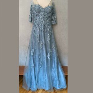 MGNY by Morilee  3D Floral & Chantilly Lace Gown | Size 10